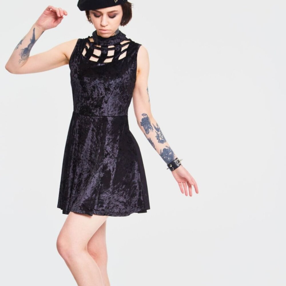 Jawbreaker S goth gothic Elegant Black Mini Dress nwt
